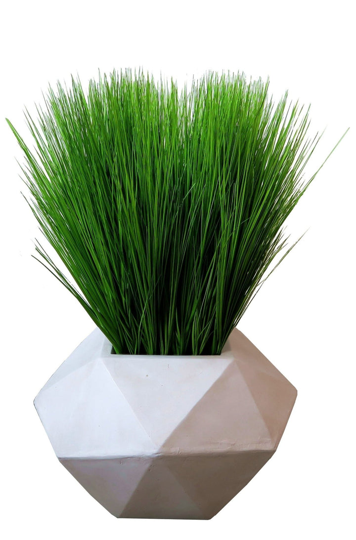 Bright PVC Grass in Geometric Planter - LDF Silkplants