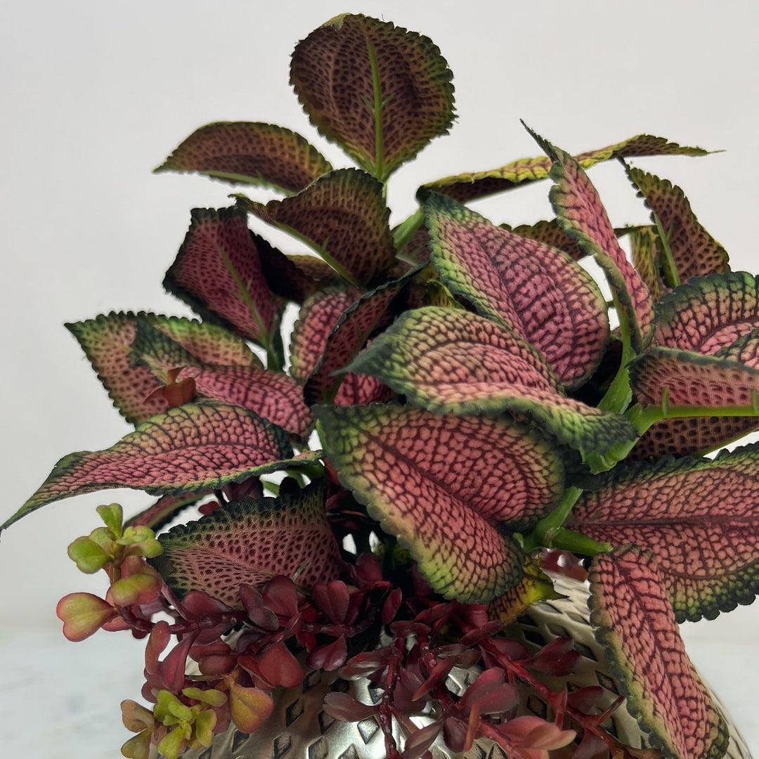 Coleus Leaves and Jade in Vase - LDF Silkplants
