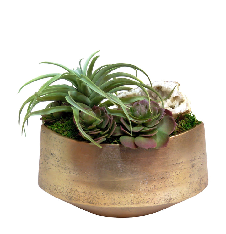 Succulents and Geode in Bowl