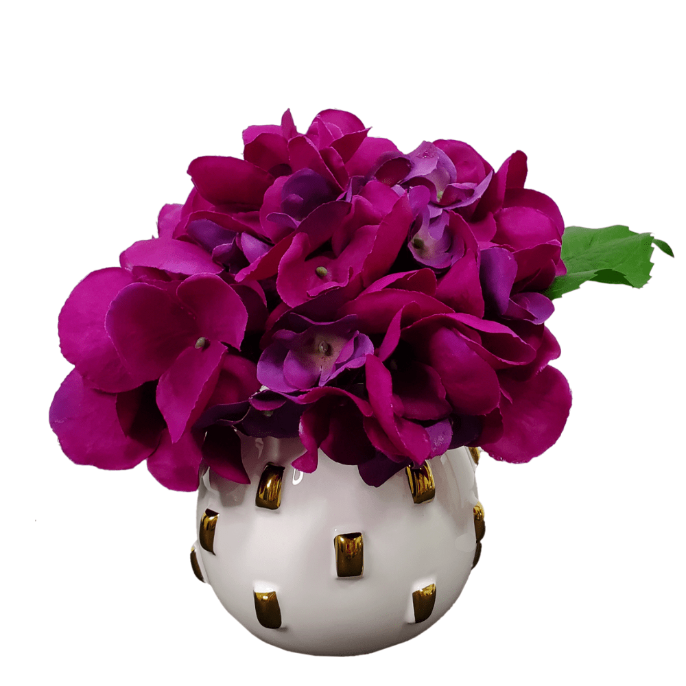 Hydrangea in Ceramic 7"H - LDF Silk