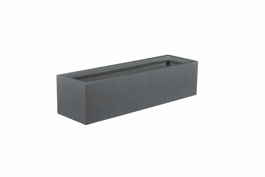 Low Rectangular Fiberglass Planter for Indoor and Outdoor Use 12"H - LDF Silkcontainers
