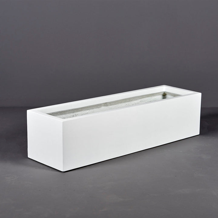 Low Rectangular Fiberglass Planter for Indoor and Outdoor Use 12"H - LDF Silkcontainers