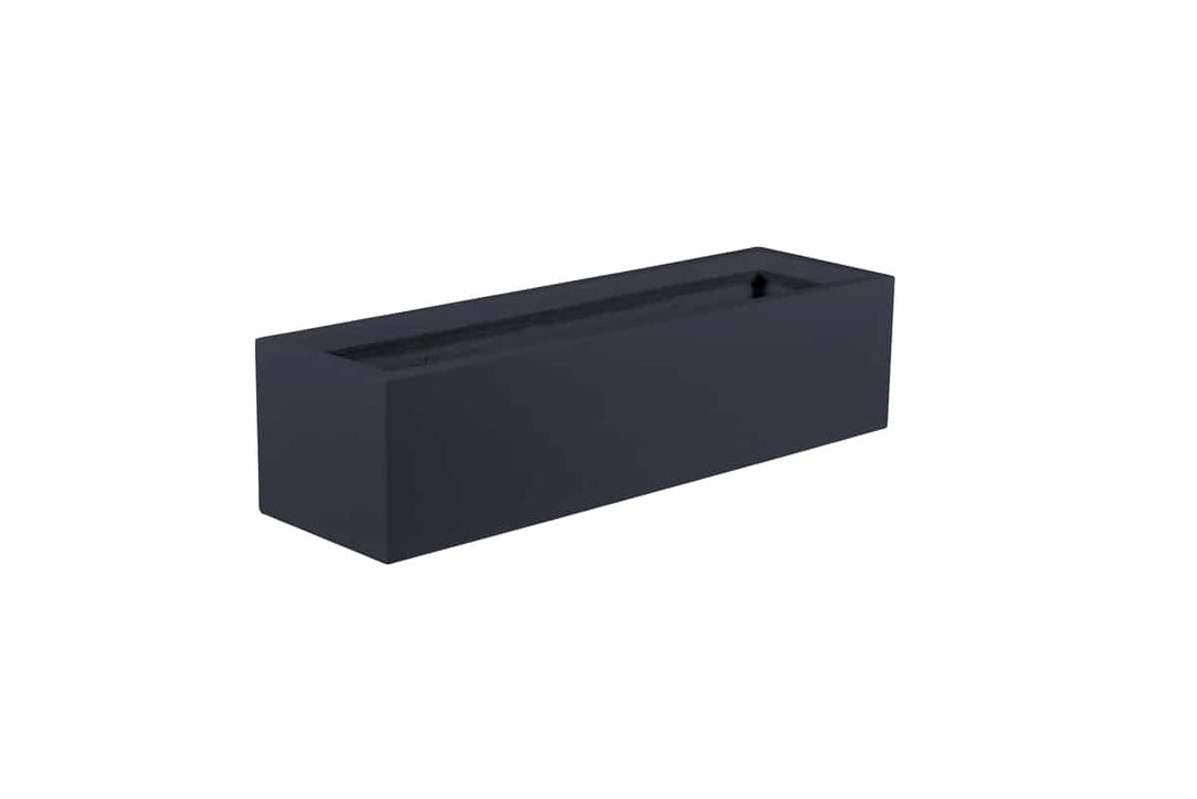 Low Rectangular Fiberglass Planter for Indoor and Outdoor Use 12"H - LDF Silkcontainers