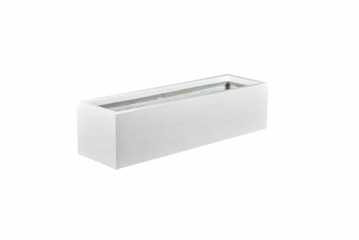 Low Rectangular Fiberglass Planter for Indoor and Outdoor Use 12"H - LDF Silkcontainers
