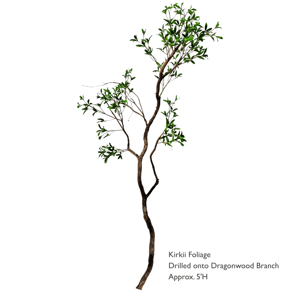 Natural Branches with Hand Drilled Foliage - Various Foliage Options Available - LDF Silk