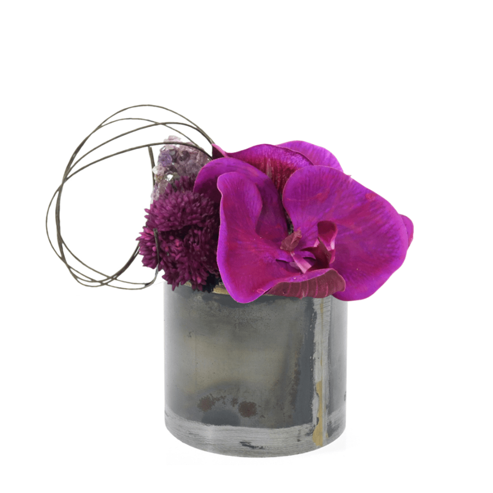 Orchid and Amethyst with Looped Vine in Container 6"H - LDF SilkFlorals