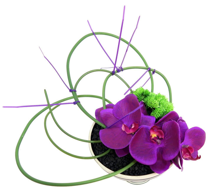 Orchids and Looped Vines with Zip Ties in Ceramic - LDF Silk