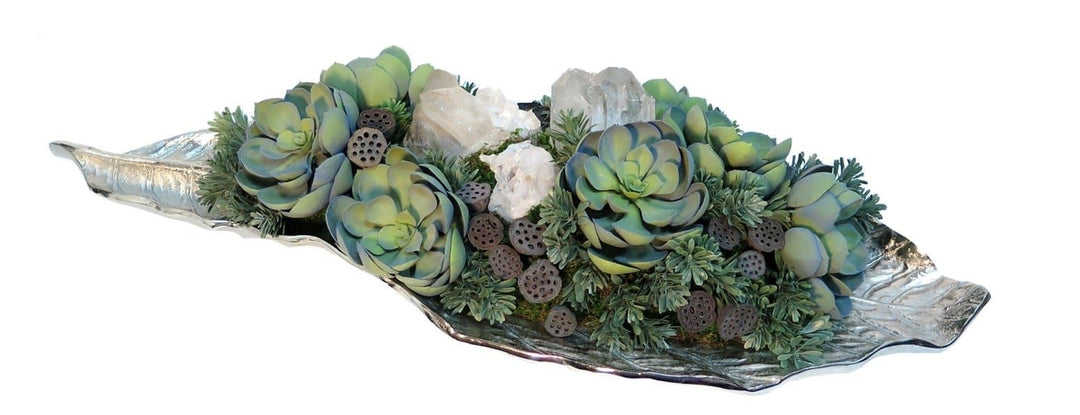 succulents and crystals Succulents and Crystals with Lotus Pods in Tray – LDF Silk