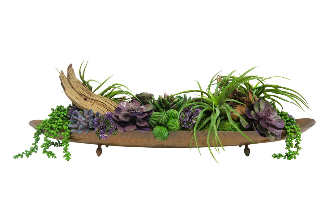 Succulents, Cactus with Ghostwood in Container - LDF SilkSucculent