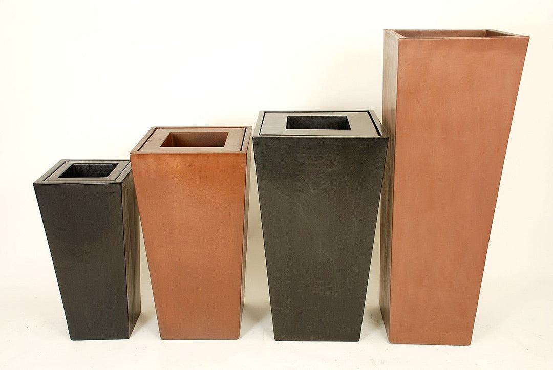Tall Tapered Square Fiberglass Container - LDF SilkCONTAINERS