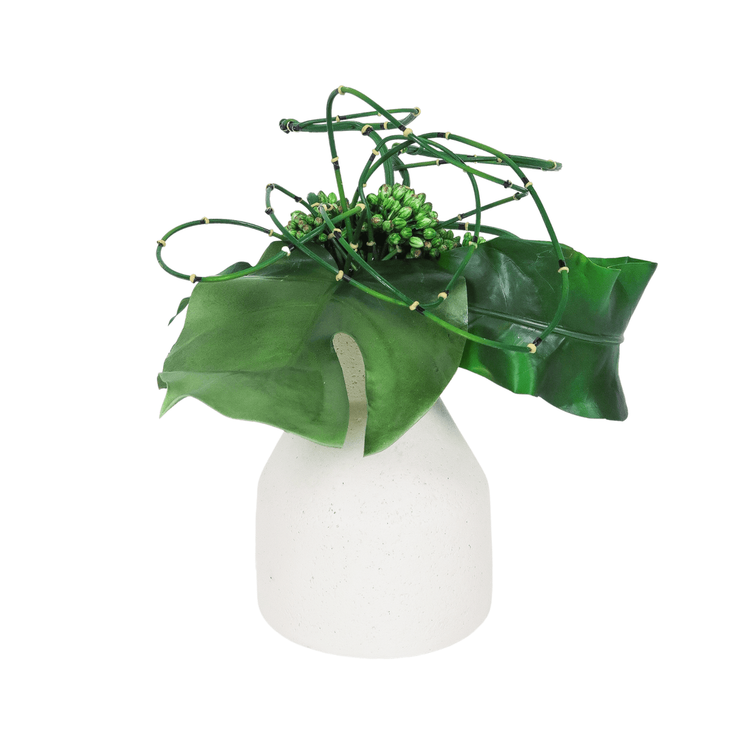 Tropical Leaves with Water Bamboo in Vase - LDF SilkSucculent